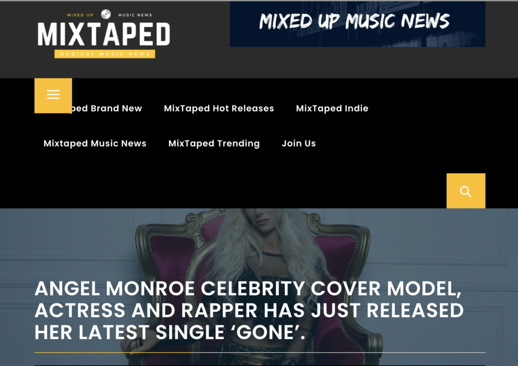 MixTaped Music News – ANGEL MONROE CELEBRITY COVER MODEL, ACTRESS AND RAPPER HAS JUST RELEASED HER LATEST SINGLE ‘GONE’.